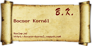 Bocsor Kornél névjegykártya