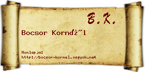 Bocsor Kornél névjegykártya