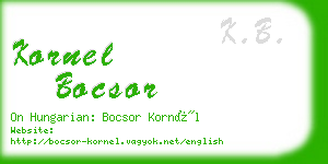 kornel bocsor business card